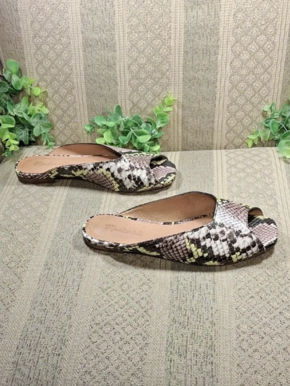 Madewell Erica Peep Toe Snakeskin Flats - Picture 12 of 14